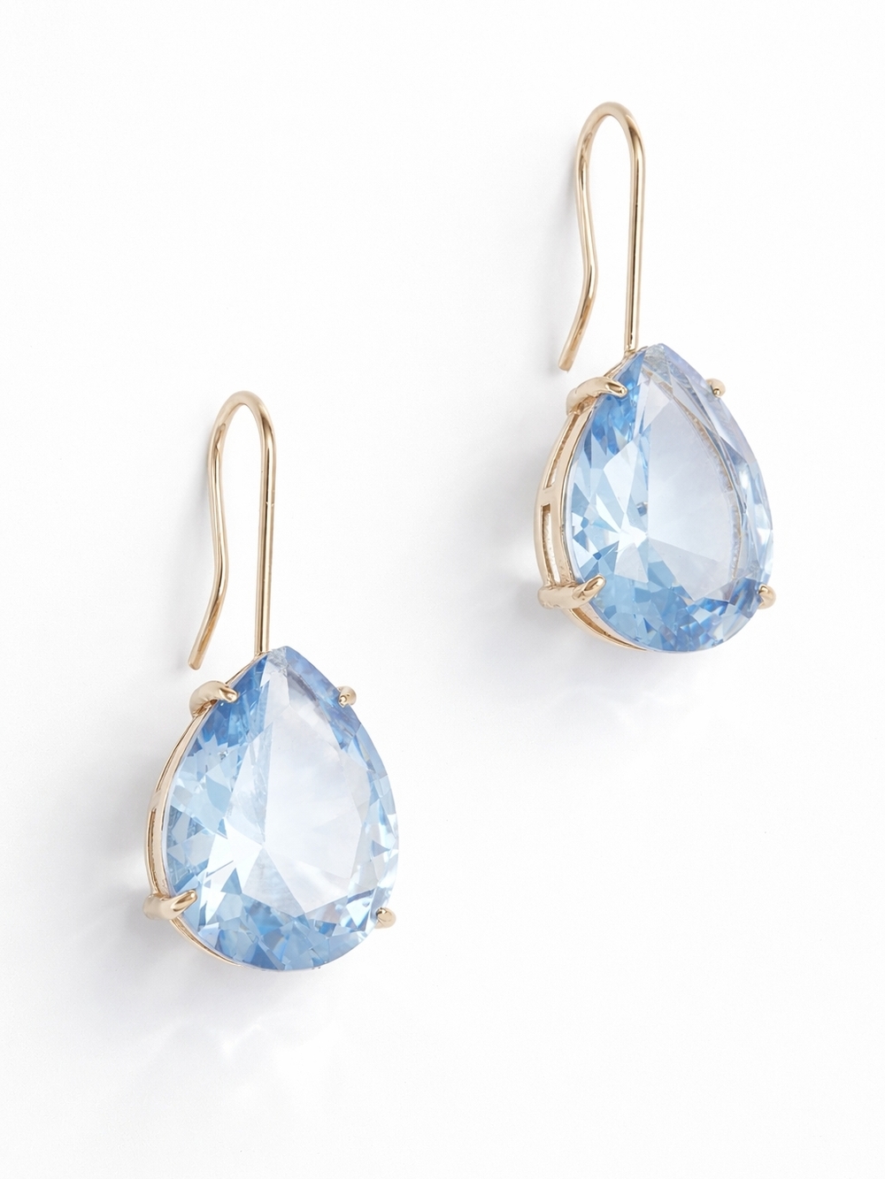 Ralph Lauren Gold-Tone Earrings with Pale Blue Teardrop Stones
